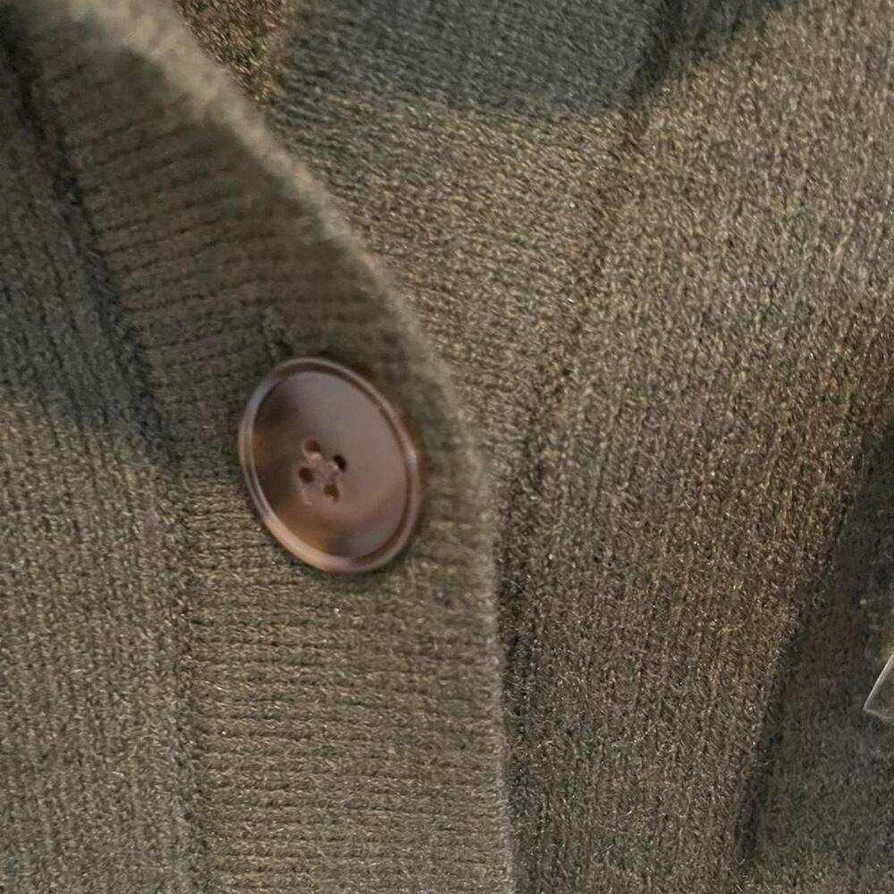 LOFT Olive Green Collared Cardigan Sweater Jacket M - Picture 4 of 8